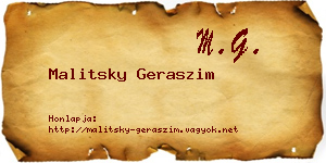 Malitsky Geraszim névjegykártya